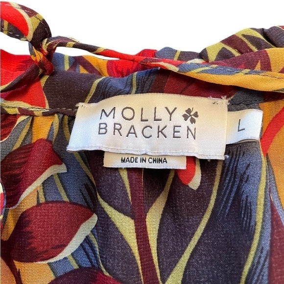 Molly Bracken Colorful Bright Leaf Top - Size Large-Sleeveless - Picture 4 of 9